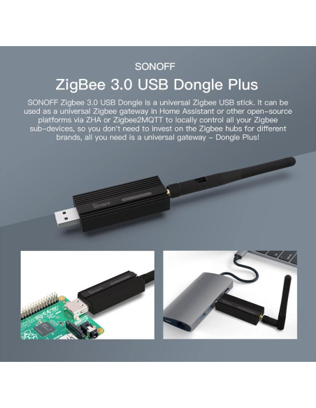 Dongle Zigbee 3.0 SONOFF ZBDongle-P con Antena Externa Dongle Zigbee 3.0 SONOFF ZBDongle-P con Antena Externa