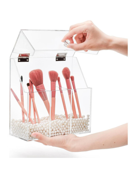 Soporte Organizador de Brochas de Maquillaje Okllen Acrílico 3 Compartimentos Soporte Organizador de Brochas de Maquillaje Okllen Acrílico 3 Compartimentos