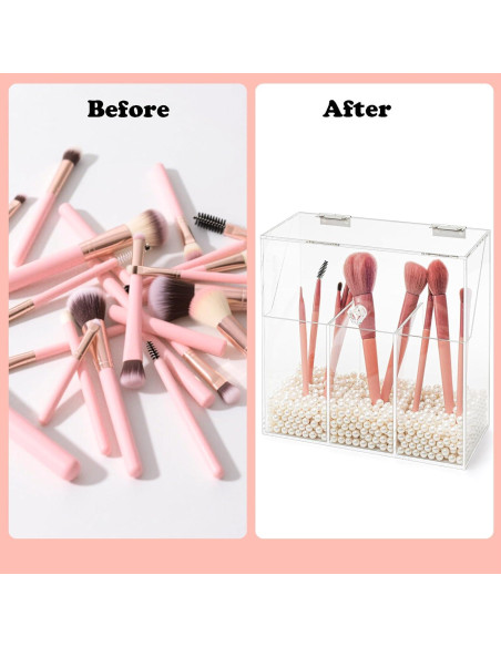 Soporte Organizador de Brochas de Maquillaje Okllen Acrílico 3 Compartimentos Soporte Organizador de Brochas de Maquillaje Okllen Acrílico 3 Compartimentos