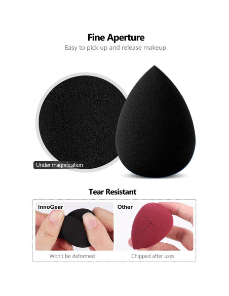 Esponjas de Maquillaje InnoGear 10 Pcs Set Negro Básico Esponjas de Maquillaje InnoGear 10 Pcs Set Negro Básico