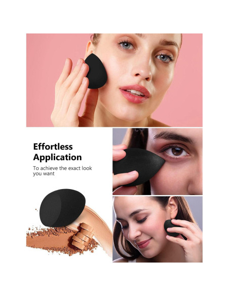 Esponjas de Maquillaje InnoGear 10 Pcs Set Negro Básico Esponjas de Maquillaje InnoGear 10 Pcs Set Negro Básico