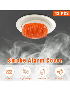 Cubiertas de Detector de Humo Tessco 12 Piezas Naranjas 2