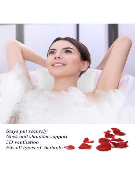 Almohada de Baño Antideslizante con Ventosas - Blanco Roto Almohada de Baño Antideslizante con Ventosas - Blanco Roto