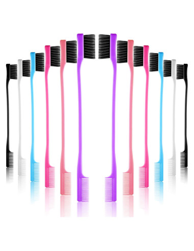 Yaomiao 12 Cepillos de Bordes para Cabello y Cejas - Colores Aleatorios