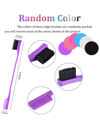 Yaomiao 12 Cepillos de Bordes para Cabello y Cejas - Colores Aleatorios