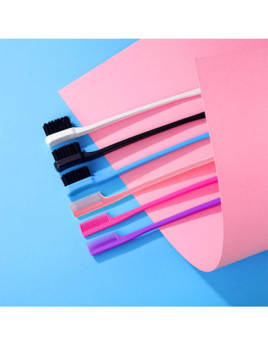 Yaomiao 12 Cepillos de Bordes para Cabello y Cejas - Colores Aleatorios