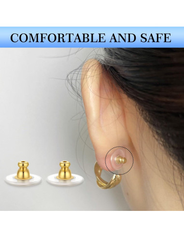 Respaldos de Aretes Moconar 12mm Dorado para Aretes Pesados