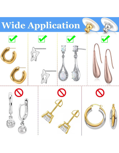 Respaldos de Aretes Moconar 12mm Dorado para Aretes Pesados
