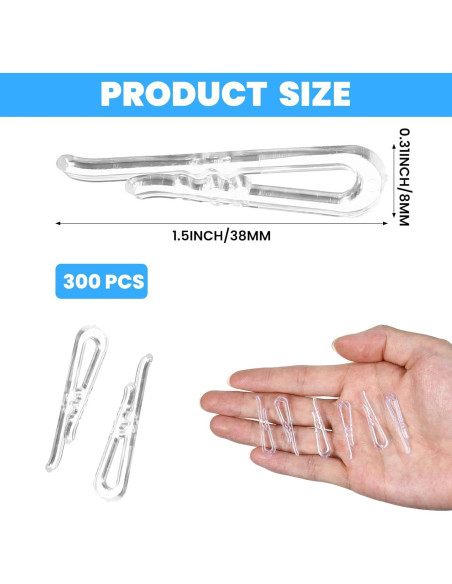 300 Clips de Cocodrilo Transparentes Bruislard para Ropa 300 Clips de Cocodrilo Transparentes Bruislard para Ropa