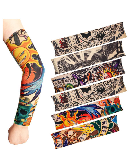 HOVEOX 18 Mangas de Tatuaje Temporales Unisex - Estilos Aleatorios HOVEOX 18 Mangas de Tatuaje Temporales Unisex - Estilos Aleatorios