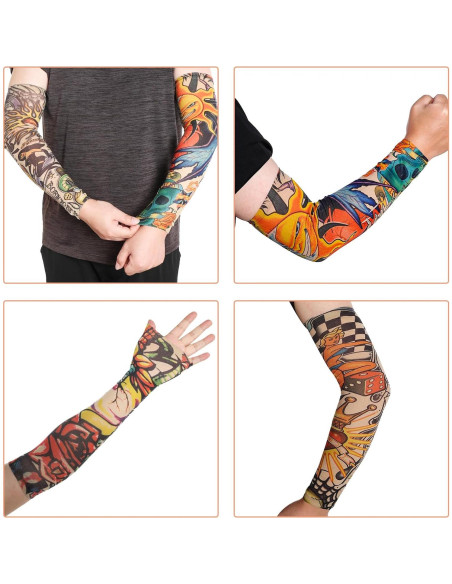 HOVEOX 18 Mangas de Tatuaje Temporales Unisex - Estilos Aleatorios HOVEOX 18 Mangas de Tatuaje Temporales Unisex - Estilos Aleatorios