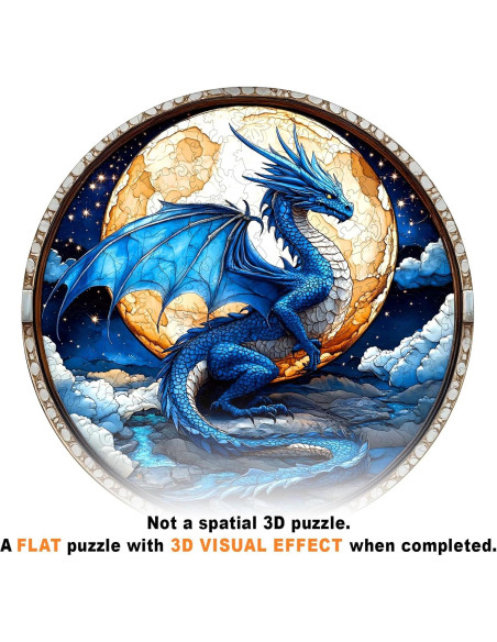 Rompecabezas de Madera DOCRAGI Dragón Azul 200 Piezas Rompecabezas de Madera DOCRAGI Dragón Azul 200 Piezas