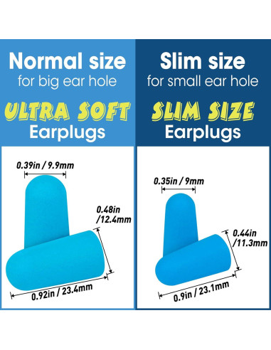 Tapones para los Oídos AZEN 100 Pares Espuma NRR 32dB Azul Lago