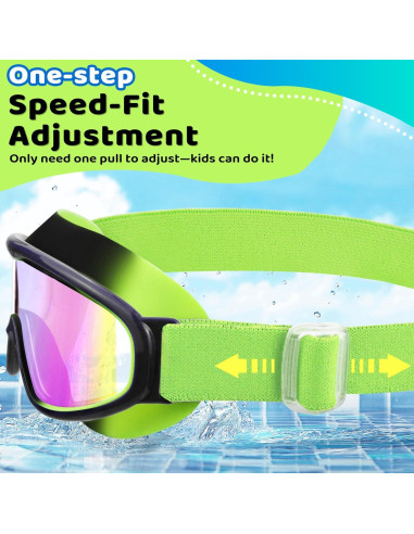 Gafas de Natación Vvinca Kids Verde y Azul Anti-Vaho UV400