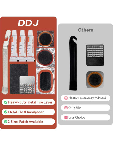 Kit de Reparación de Neumáticos DDJ 43 Piezas para Bicicletas
