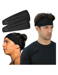 Banda de Sudor Unisex Temple Tape - 2 Pack Negro 10 cm