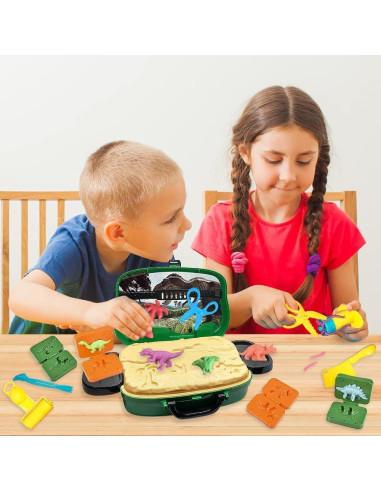 Juego de Arcilla para Modelar Dinosaurios ArtCreativity - 8 Colores y 10 Accesorios