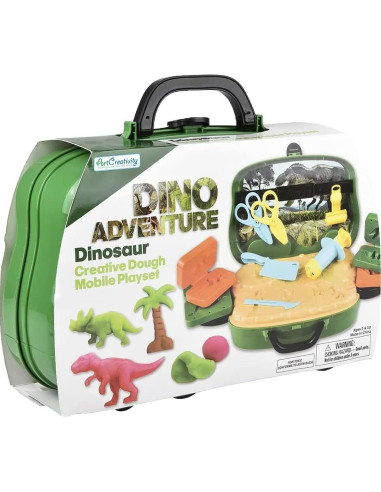 Juego de Arcilla para Modelar Dinosaurios ArtCreativity - 8 Colores y 10 Accesorios