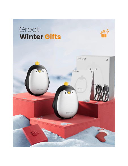 Calentadores de Manos Recargables Gaiatop 2 Piezas Pingüino Calentadores de Manos Recargables Gaiatop 2 Piezas Pingüino