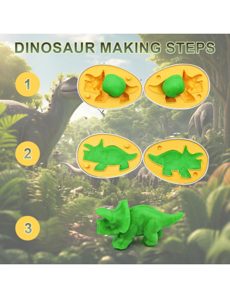 Juego de Plastilina Dinosaurios Pattheboo 5 Moldes 8 Colores Juego de Plastilina Dinosaurios Pattheboo 5 Moldes 8 Colores