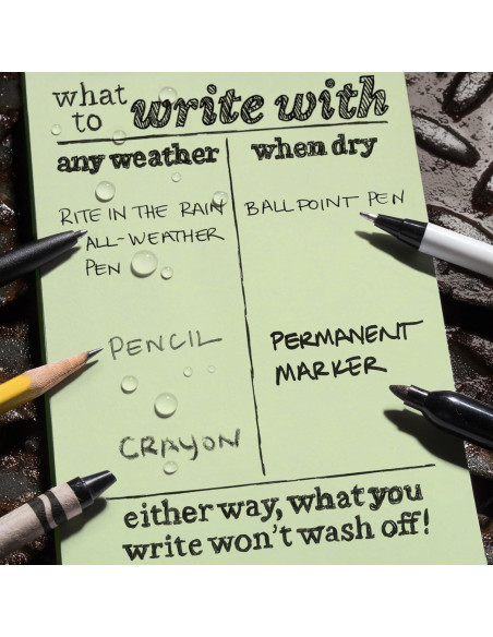 Cuaderno Espiral Impermeable Rite In The Rain Verde 4x6" Paquete de 3 Cuaderno Espiral Impermeable Rite In The Rain Verde 4x6" Paquete de 3