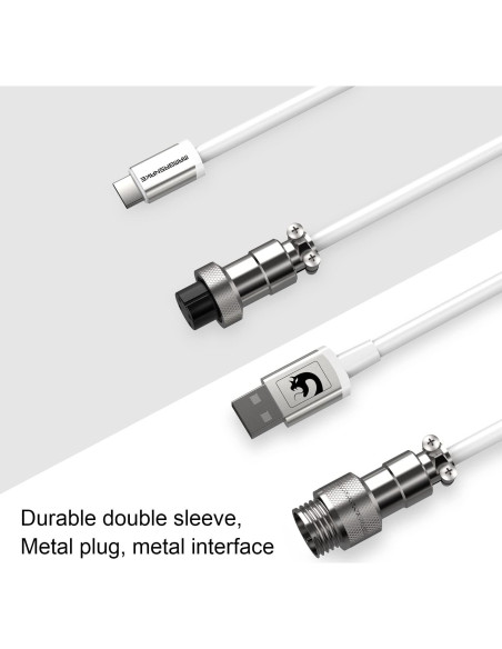 Cable USB C a A Enrollado ZIYOU LANG con Enrollador Blanco Cable USB C a A Enrollado ZIYOU LANG con Enrollador Blanco