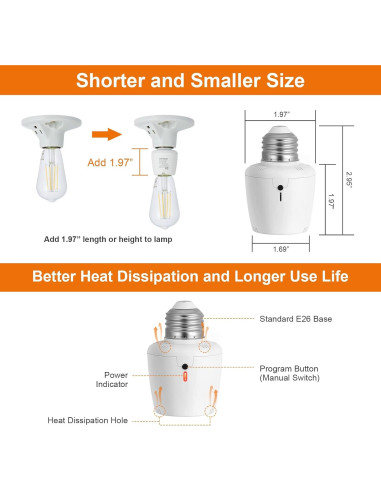 Enchufe de Luz Inalámbrico SURAIELEC con Control Remoto E26/E27