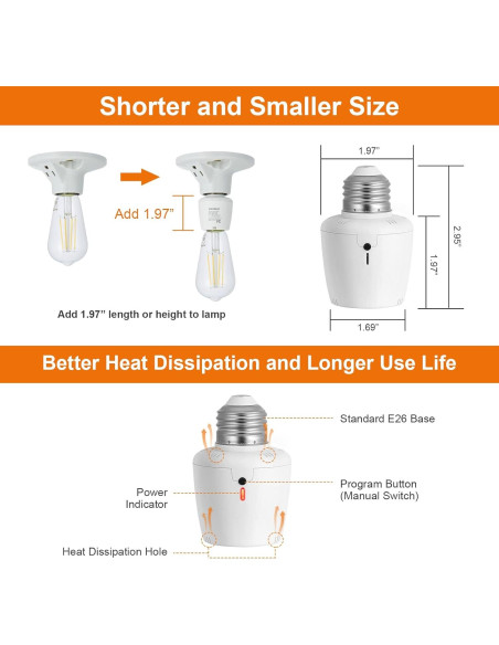 Enchufe de Luz Inalámbrico SURAIELEC con Control Remoto E26/E27 Enchufe de Luz Inalámbrico SURAIELEC con Control Remoto E26/E27