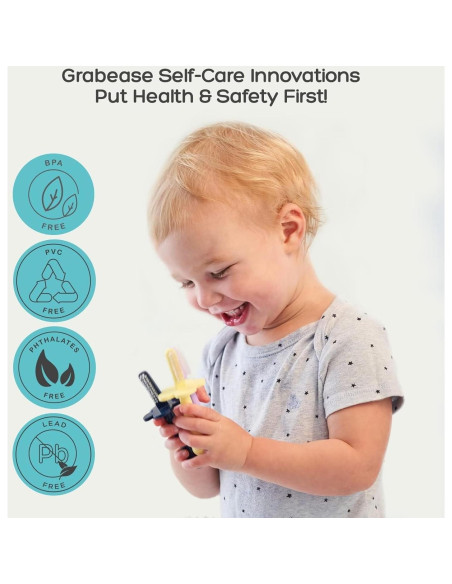 Cepillo de Dientes para Bebés Grabease Doble Cara Verde Azulado Cepillo de Dientes para Bebés Grabease Doble Cara Verde Azulado