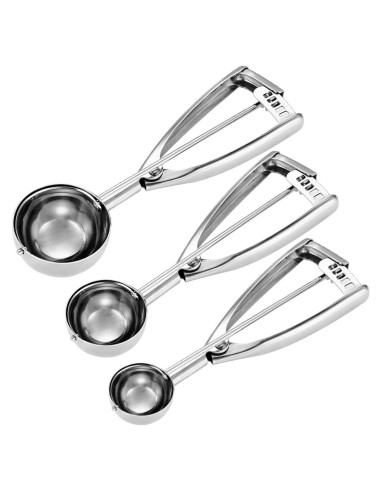 Juego de cucharas para galletas Waatone - 3 tamaños acero inoxidable
