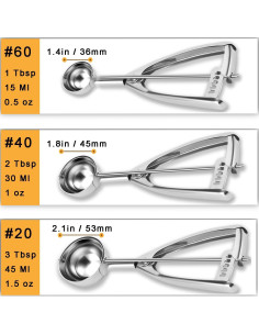Juego de cucharas para galletas Waatone - 3 tamaños acero inoxidable 2