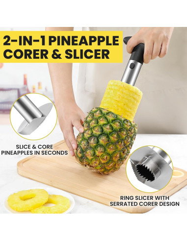 Descorazonador de Piña AUBENR de Acero Inoxidable - Negro