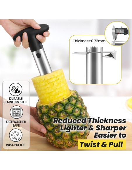 Descorazonador de Piña AUBENR de Acero Inoxidable - Negro Descorazonador de Piña AUBENR de Acero Inoxidable - Negro