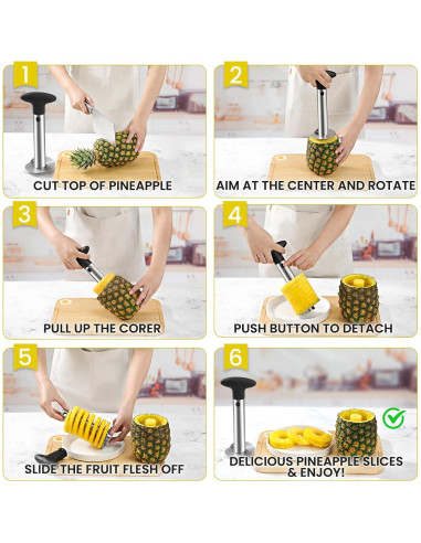 Descorazonador de Piña AUBENR de Acero Inoxidable - Negro
