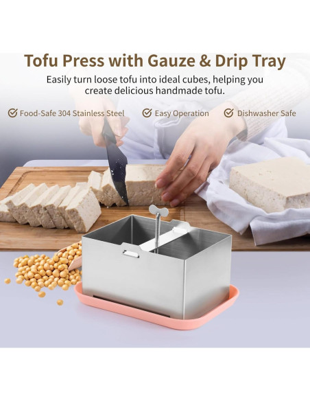 Prensa de Tofu Epicover de Acero Inoxidable 304 - Kit Completo Prensa de Tofu Epicover de Acero Inoxidable 304 - Kit Completo