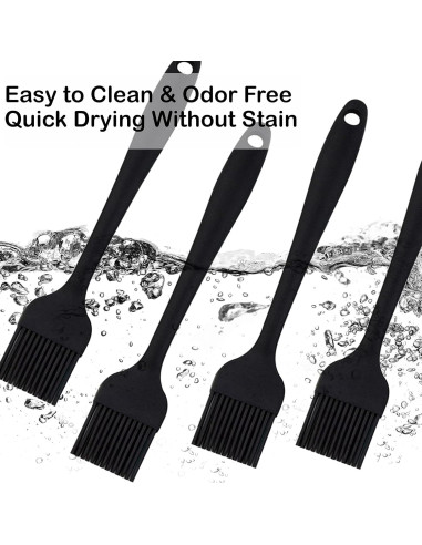 Brochas de Silicona NXRACSH para Cocinar - 4 Piezas Negras