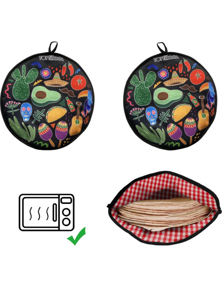 Calentador de Tortillas Tortillada 30 cm Microondas Negro Calentador de Tortillas Tortillada 30 cm Microondas Negro