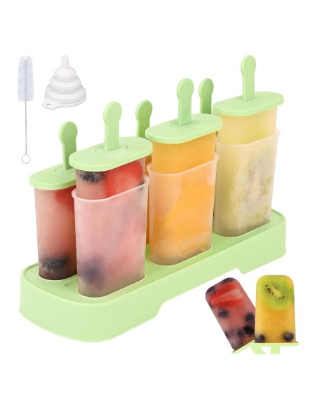 Moldes para Paletas WMKGG 6 PCS Verde, Helado Casero Moldes para Paletas WMKGG 6 PCS Verde, Helado Casero