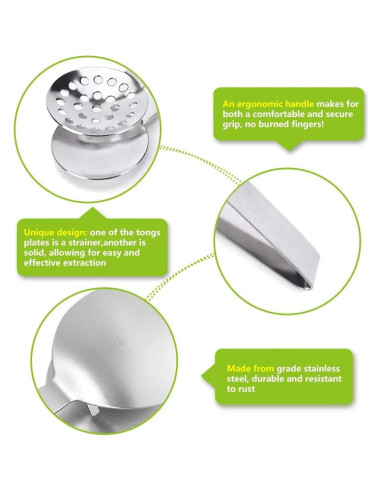 Pinzas de Acero Inoxidable Traderplus para Bolsitas de Té - 2 Unidades