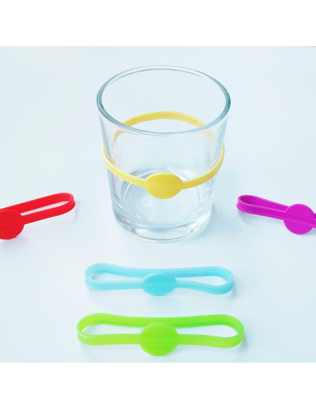 Marcadores de Bebidas Estirables Minsoda 24pcs Silicona Marcadores de Bebidas Estirables Minsoda 24pcs Silicona