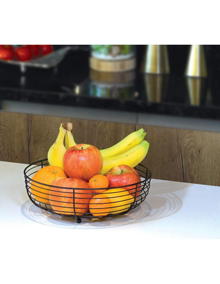 Canasta de Frutas CAXXA de Alambre Negro 28.4 cm - Diseño Moderno Canasta de Frutas CAXXA de Alambre Negro 28.4 cm - Diseño Moderno