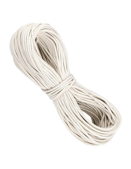 Cuerda de Algodón Trenzada JEUIHAU 100m 6mm Blanca Natural Cuerda de Algodón Trenzada JEUIHAU 100m 6mm Blanca Natural