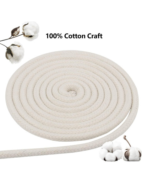 Cuerda de Algodón Natural JOIKIT 50m 6mm Trenzada Multiusos Cuerda de Algodón Natural JOIKIT 50m 6mm Trenzada Multiusos