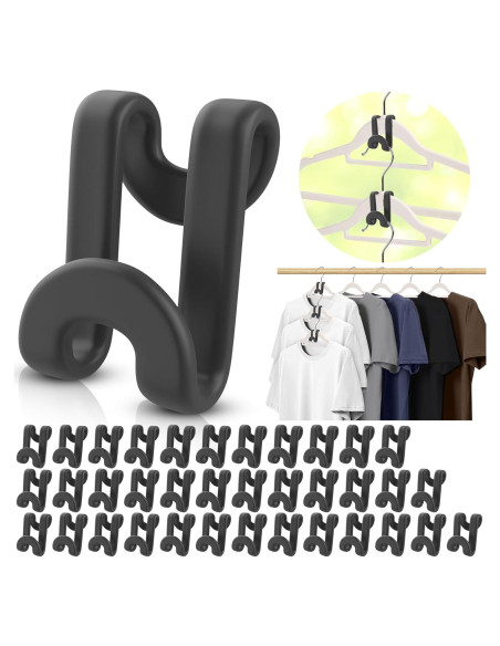 100 Ganchos Conectores para Perchas Besslly Negro 5 kg 100 Ganchos Conectores para Perchas Besslly Negro 5 kg