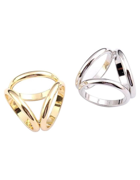 2 Anillos de Bufanda Dorado y Plateado para Mujeres 2 Anillos de Bufanda Dorado y Plateado para Mujeres