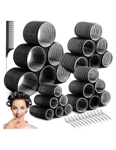 Rizadores de Cabello sin Calor Cludoo 24 Piezas 4 Tamaños