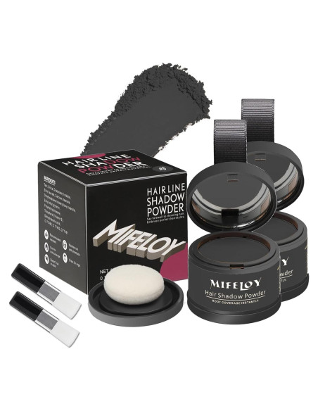 Paquete de 2 Polvos de Sombra para Raíces Mifeloy - Negro Paquete de 2 Polvos de Sombra para Raíces Mifeloy - Negro