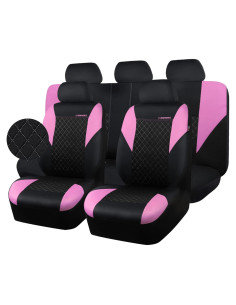 Fundas de Asiento Universales CAR PASS - Juego Completo Negro/Rosa