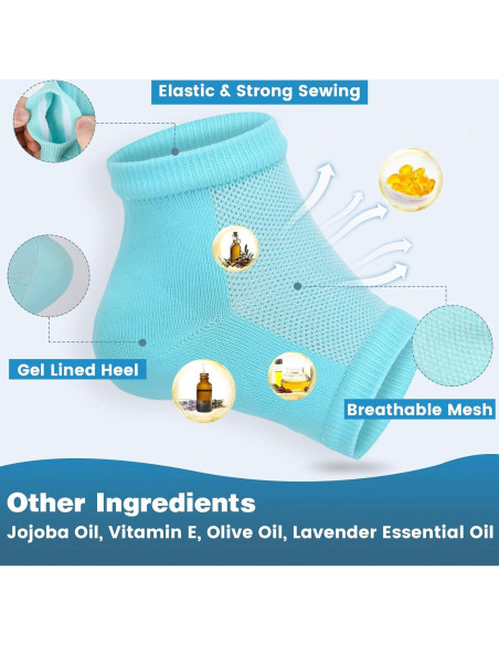 Calcetines Hidratantes TEAWOO - 6 Pares para Talones Secos Calcetines Hidratantes TEAWOO - 6 Pares para Talones Secos