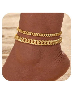 Pulsera de Tobillo de Oro 14K Funsanny Hipoalergénica Impermeable